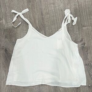 Lush White Tie-Shoulder V-Neck Camisole